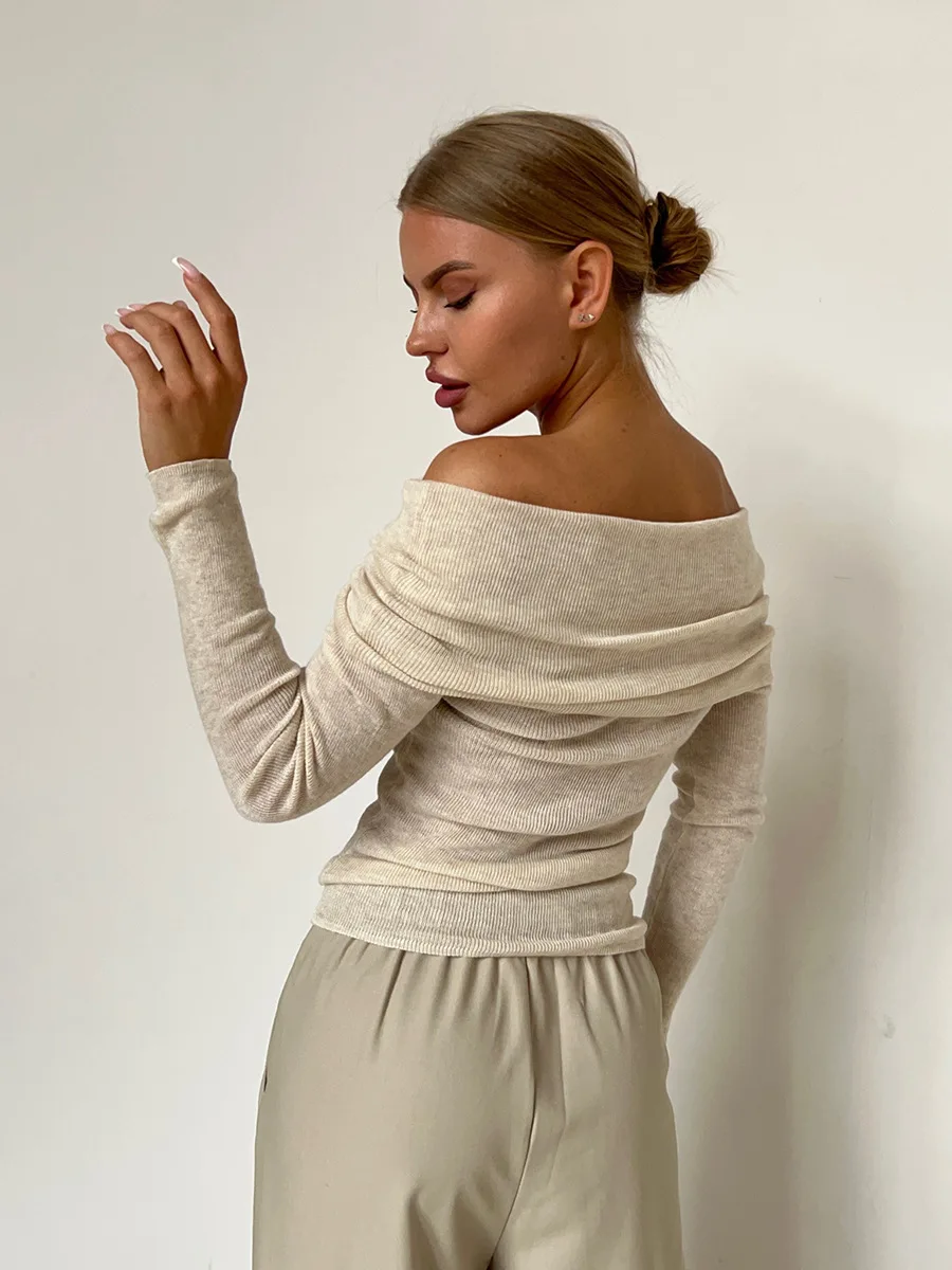 Ootddress Off-Shoulder Sexy Knit Pullover Sweater For Women Mesh See-Through Long Sleeve Backless Y2k Top Fashion Knitwear Pullover 11 Ootddress Off-Shoulder Sexy Knit Pullover Sweater For Women Mesh See-Through Long Sleeve Backless Y2k Top Fashion Knitwear Pullover