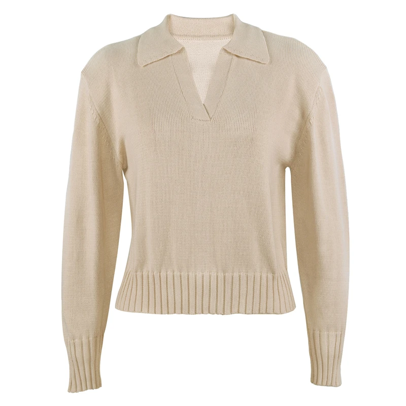Ootddress Women's Long Sleeves V-neck Knitted Sweater Loose Casual Fashion Pullover Autumn Winter Sweatshirts Female Jumper 2025 10 Ootddress Women's Long Sleeves V-neck Knitted Sweater Loose Casual Fashion Pullover Autumn Winter Sweatshirts Female Jumper 2025