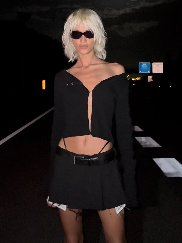 Ootddress Y2K Skirts Women Cotton Low Waist Pleated Mini Skirts 2025 Summer Harajuku Streetwear Pocket With Belts Micro Skirt