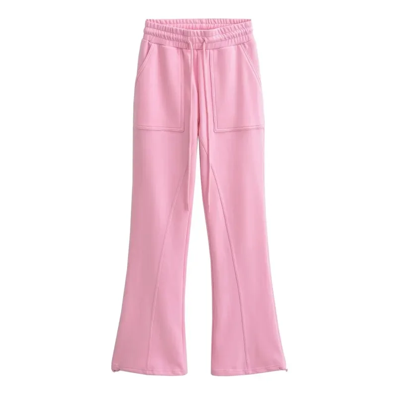 Ootddress Lace Up Loose Cargo Pants Women High Waist Fashion Pocket Baggy Sweatpants Women's Solid Streetweat Woman Autumn 2025 New