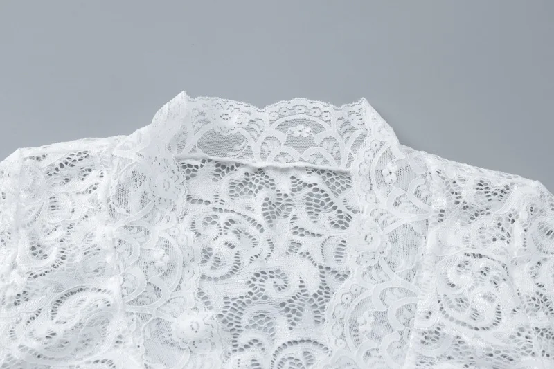 Ootddress Lace See-Through Sexy Y2k Top T-shirt Women V-Neck Patchwork Hollow Out Fashion Cropped Top Night Club Clothes Crop top