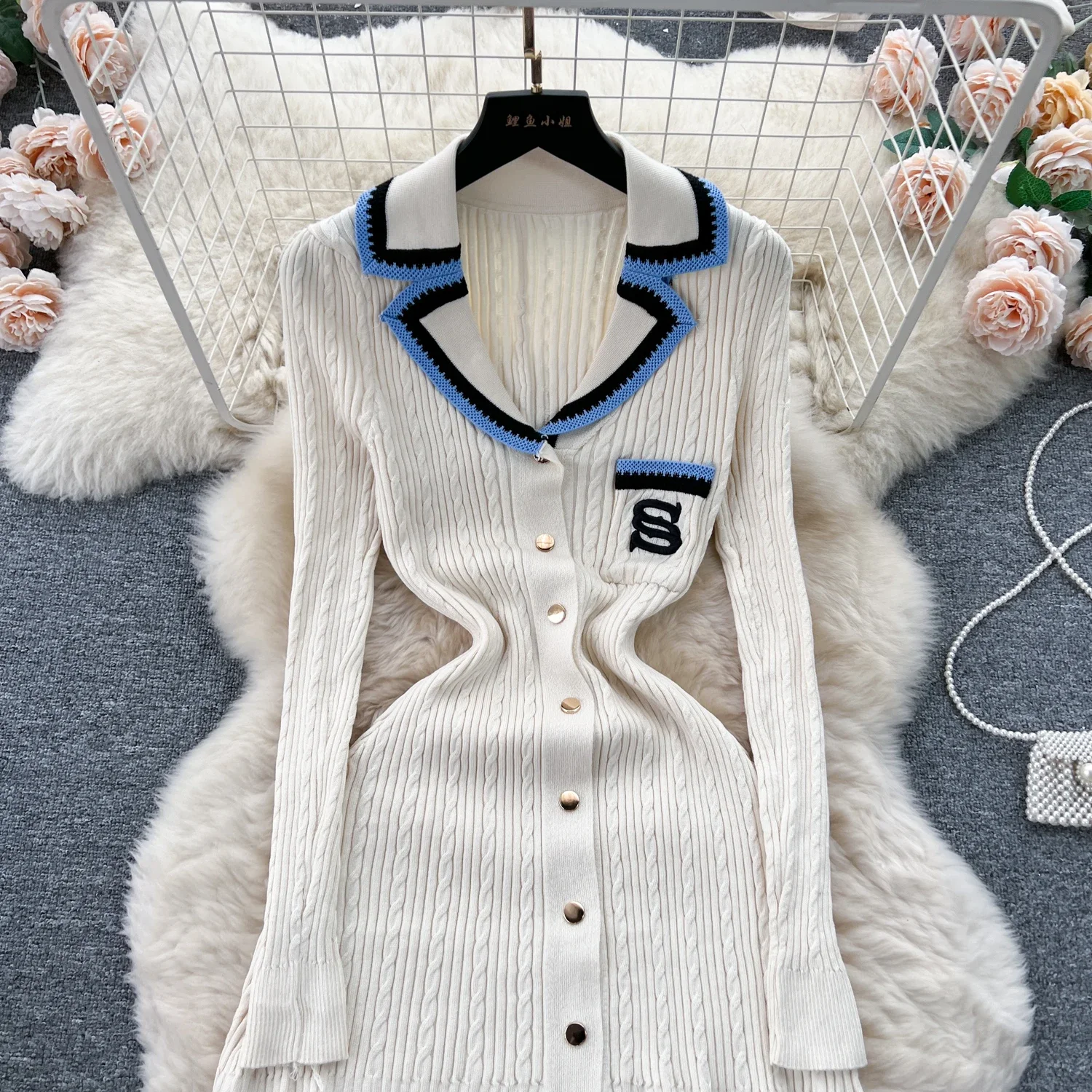 Women Elegant Knitted Dress Spring Autumn Long Sleeve Sexy V-neck Bodyon Dresses Ladies Slim A-line Single Breasted Sweater Robe 19 Women Elegant Knitted Dress Spring Autumn Long Sleeve Sexy V-neck Bodyon Dresses Ladies Slim A-line Single Breasted Sweater Robe