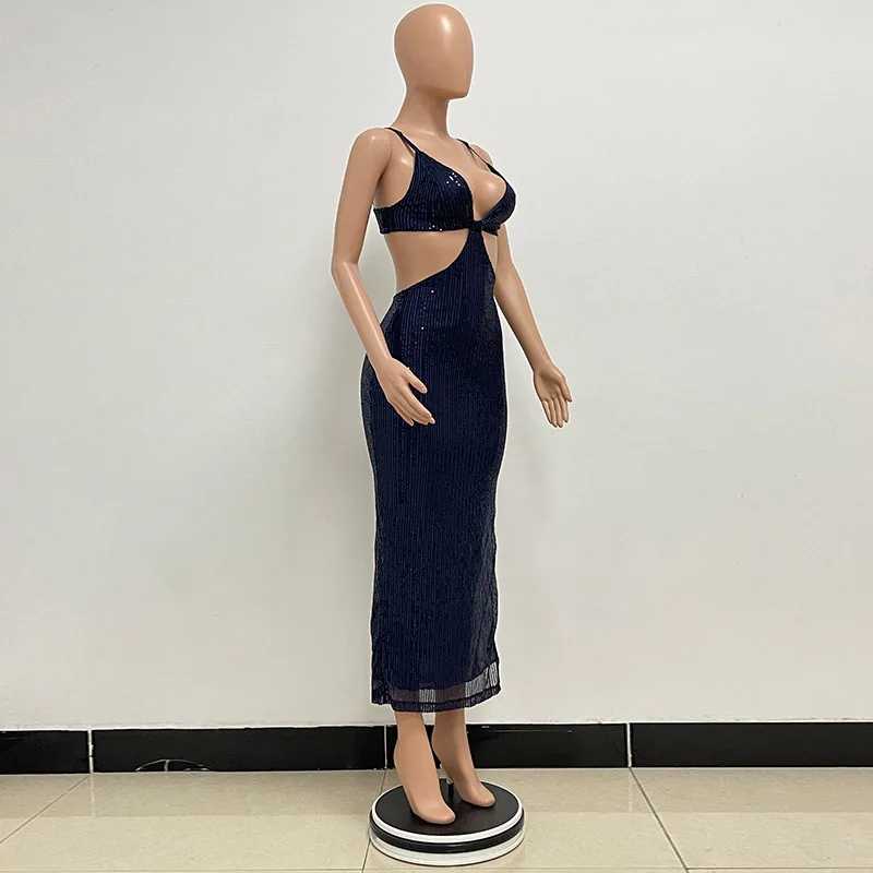 Sexy Hollow High Waist Slit Evening Dress Fashion Sequined Backless Sleeveless Elegant Party Dresses Solid Long Graduation Dress 91 Sexy Hollow High Waist Slit Evening Dress Fashion Sequined Backless Sleeveless Elegant Party Dresses Solid Long Graduation Dress