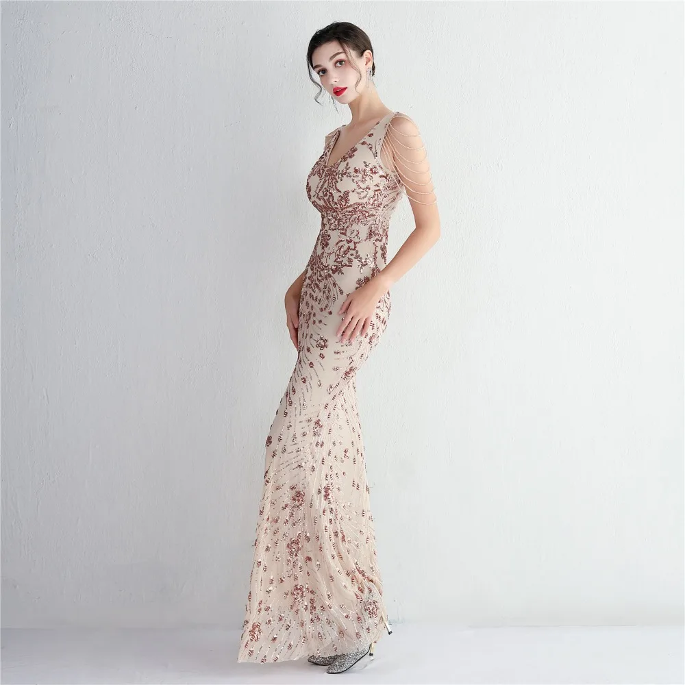 Sexy V-neck Sleeveless Dress with Stones and Crystals Fashion Sequins Tassel Elegant Women Party Dresses High Waisted Long Dress 29 103A0901.jpg