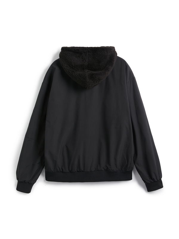 Reversible Oversize Fleece Hooded Jacket
