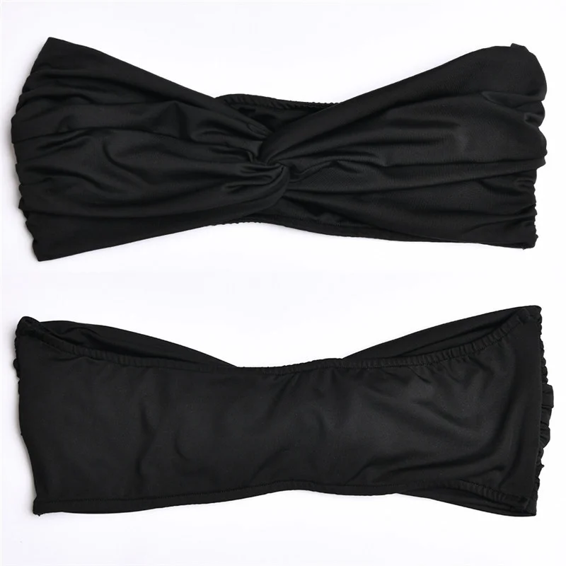 Ootddress Elegant Strapless Sexy Two Piece Set Women Sleeveless Crop Top And High Split Skirt Matching Sets Party Dress Sets