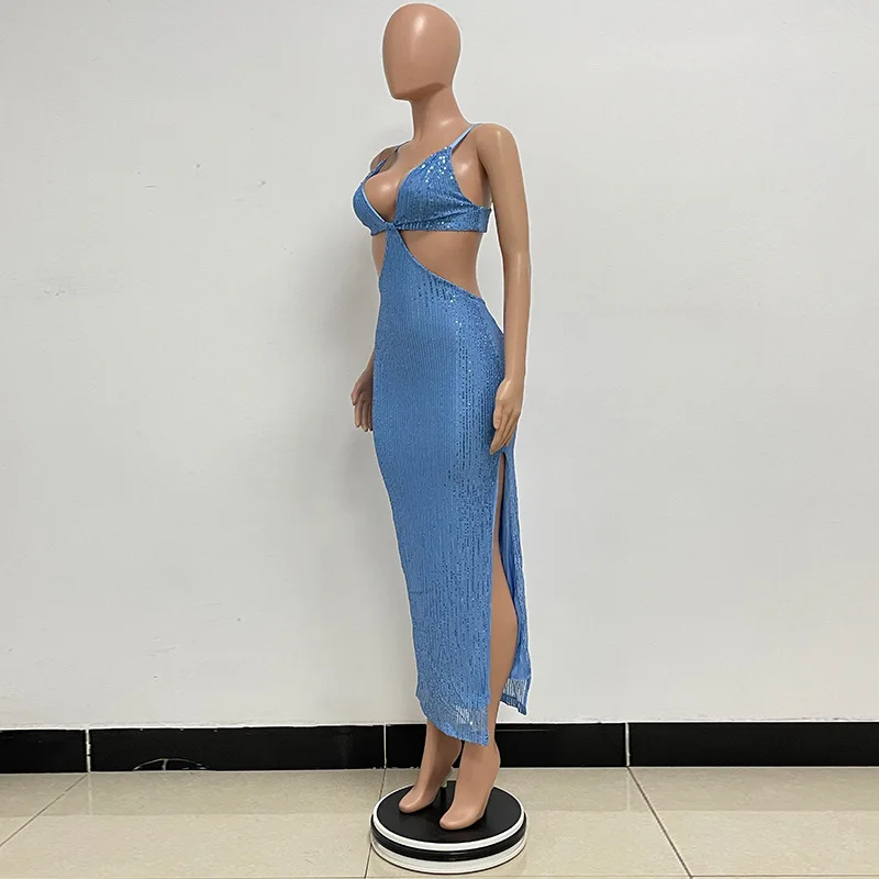 Sexy Hollow High Waist Slit Evening Dress Fashion Sequined Backless Sleeveless Elegant Party Dresses Solid Long Graduation Dress 74 Sexy Hollow High Waist Slit Evening Dress Fashion Sequined Backless Sleeveless Elegant Party Dresses Solid Long Graduation Dress