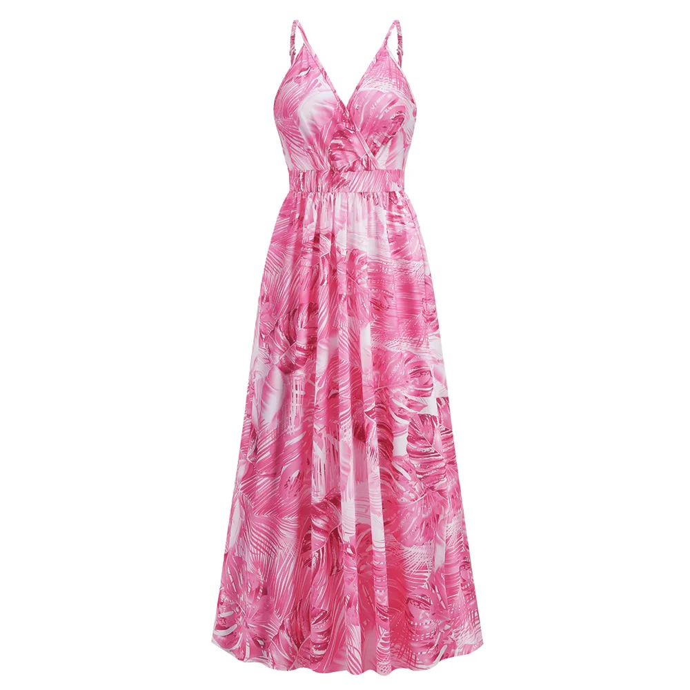 Bohemian Style Print Spaghetti Strap Dresses Women Sexy V-neck Backless Beach Vacation Long Dress Female Vestido 2025 Summer New 18 LQ479-fen-(5).jpg