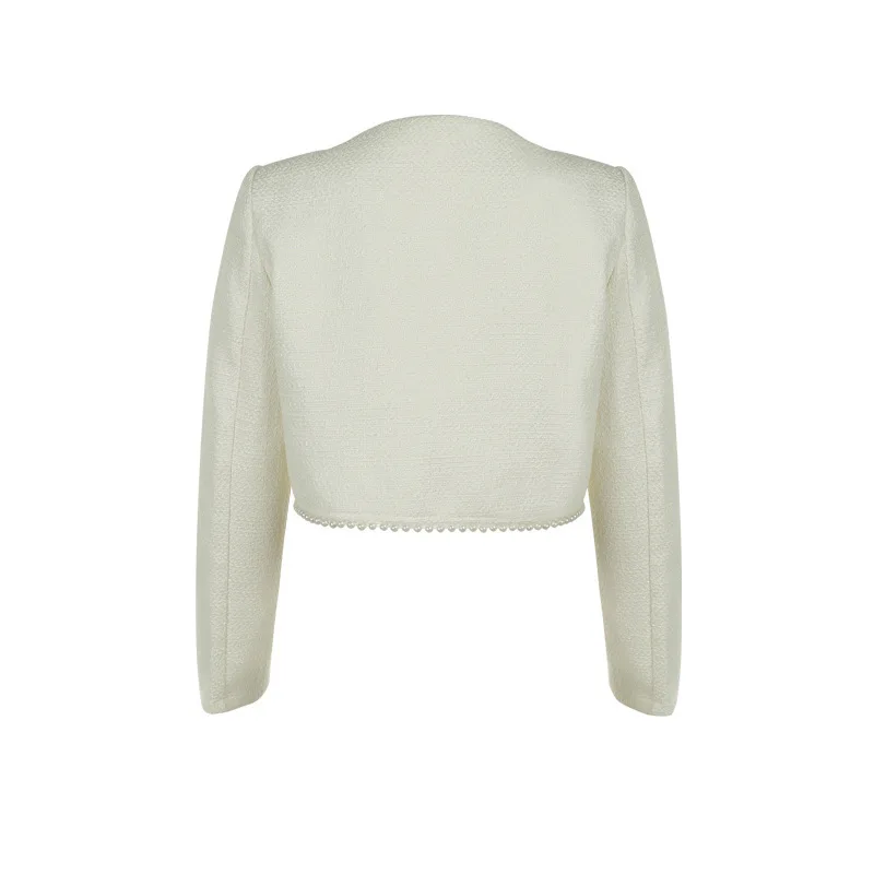 Ootddress Pearl Dress Sets Women Autumn Long Sleeve Coat And Mini Dress Two Piece Sets Femme Sexy Strapless Dress Matching Sets