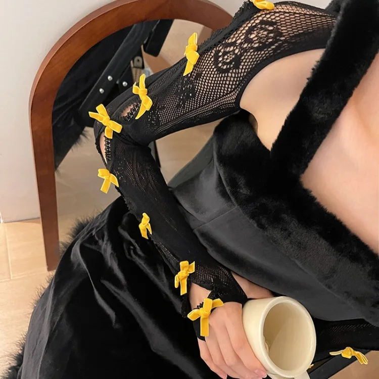 Lace Oversleeve Wraps Bowknot Fingerless Gloves Y2k Arm Warmers Women's Lolita Accessories Lace Cuffs Party Glove With Bow 2025 11 Lace Oversleeve Wraps Bowknot Fingerless Gloves Y2k Arm Warmers Women's Lolita Accessories Lace Cuffs Party Glove With Bow 2025