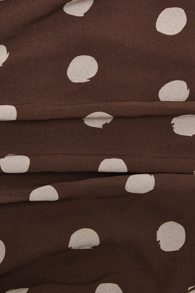 Polka Dot Sleeveless Draped High Neck Ruched Bodycon Mini Dress