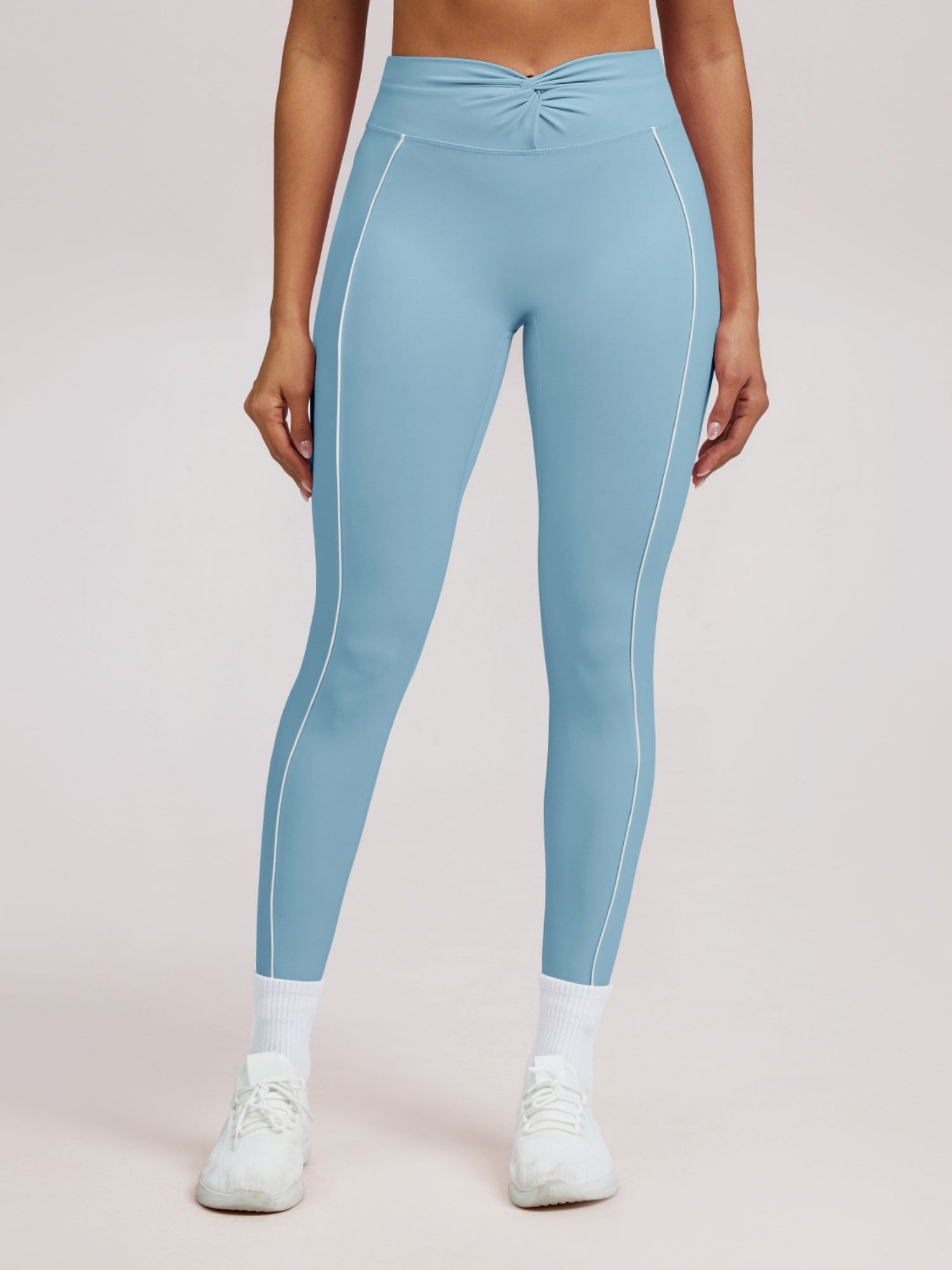 Color-blocked Twisted High-waisted Yoga Fitness Exercise Pants