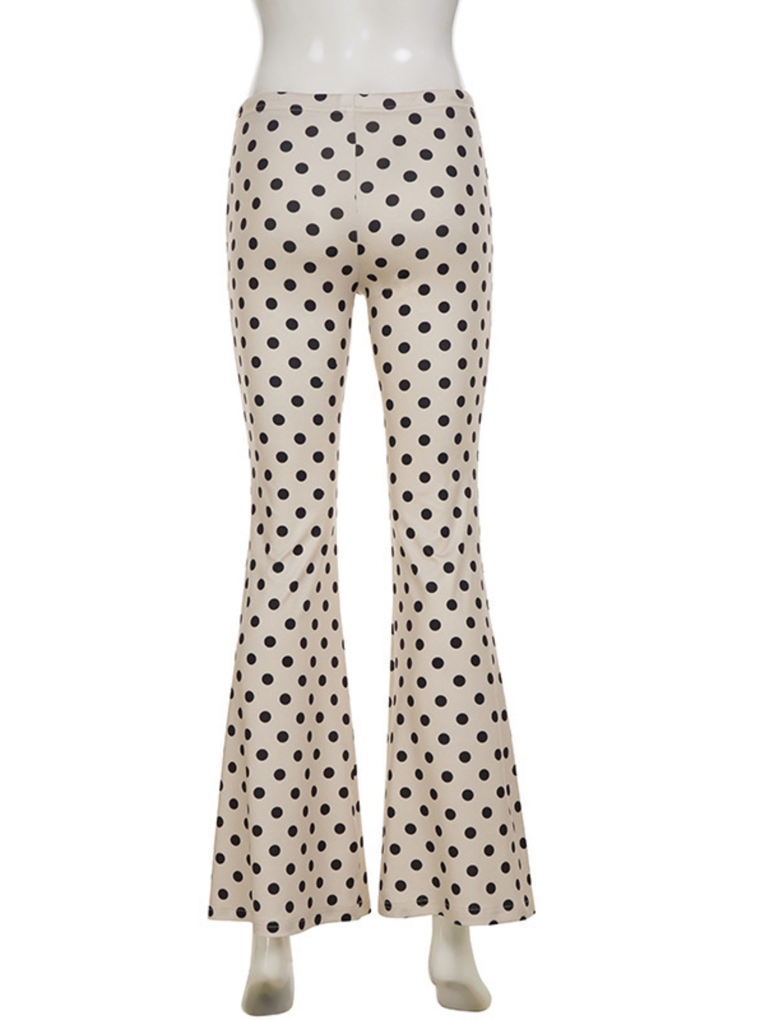Polka Dots Low-rise Loose-fit Micro-flared Pants