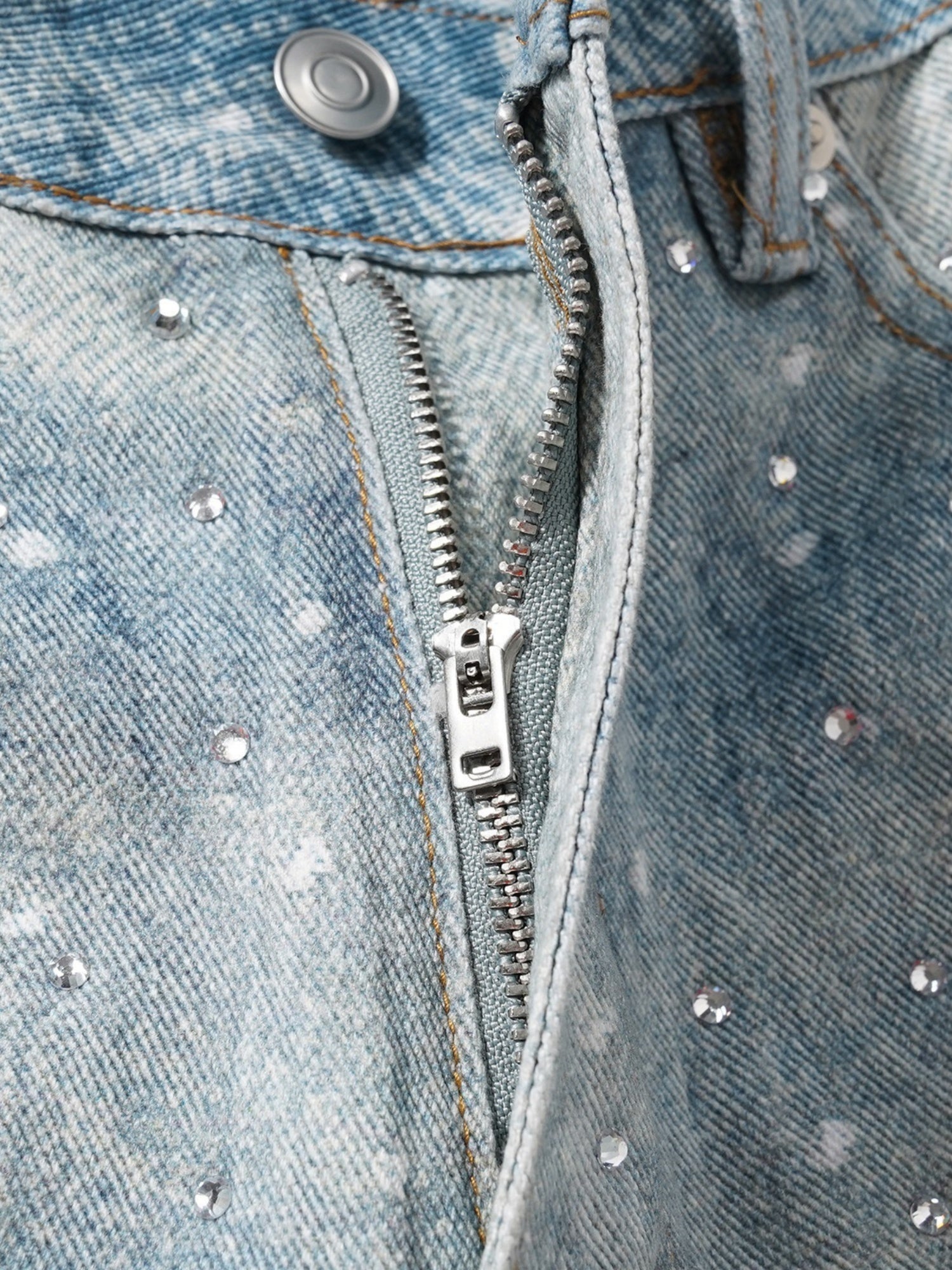 Y2K Diamond Includes Belt Loose-fitting Five-quarter Pants Jeans