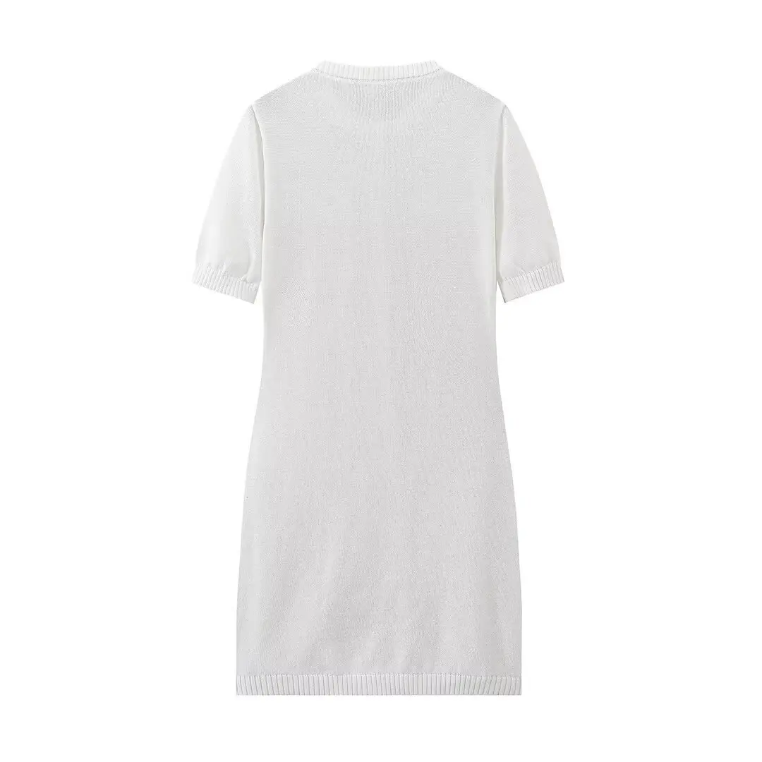 Solid Color Elegant Knitted Mini Dress For Women Metal Button Sexy Slim Rib Sweater Dress Holiday Party Outfits Spring 2025 New 11 Solid Color Elegant Knitted Mini Dress For Women Metal Button Sexy Slim Rib Sweater Dress Holiday Party Outfits Spring 2025 New