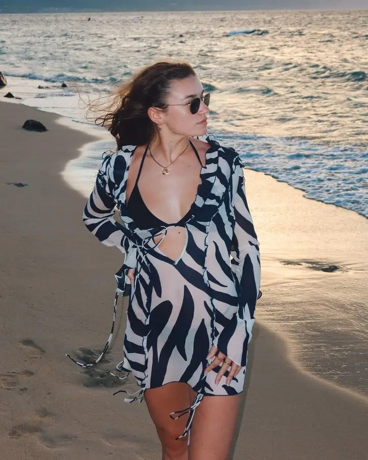 JULISSA MO Chiffon Sheer Bandage V-Neck Longsleeve Mini Dress For Women Sexy Zebra Print Slim See Through Beach Holiday Dresses