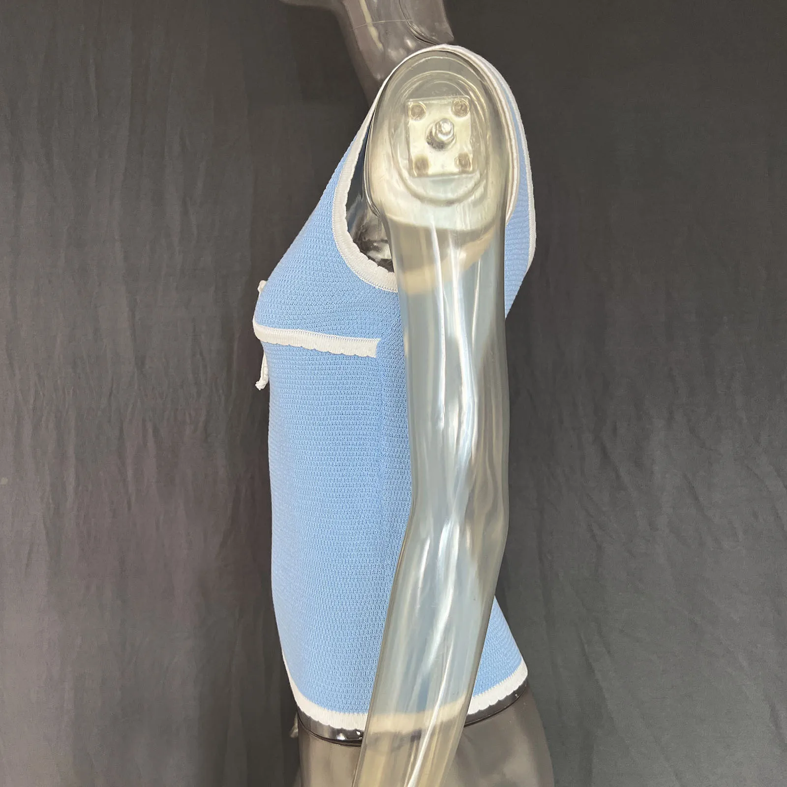 Ootddress Contrast Lace-Up Backless Tank Top For Women Summer Fashion V-Neck Cropped Y2k Top Vest Strapless Slim Female Tank Top New