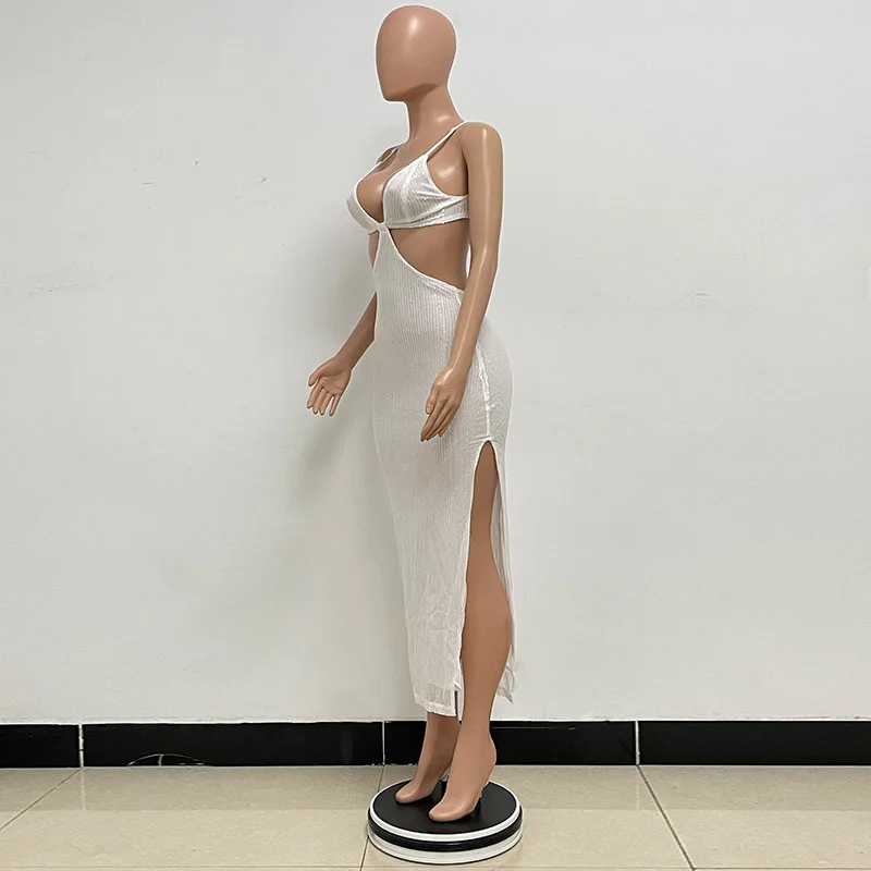 Sexy Hollow High Waist Slit Evening Dress Fashion Sequined Backless Sleeveless Elegant Party Dresses Solid Long Graduation Dress 98 Sexy Hollow High Waist Slit Evening Dress Fashion Sequined Backless Sleeveless Elegant Party Dresses Solid Long Graduation Dress