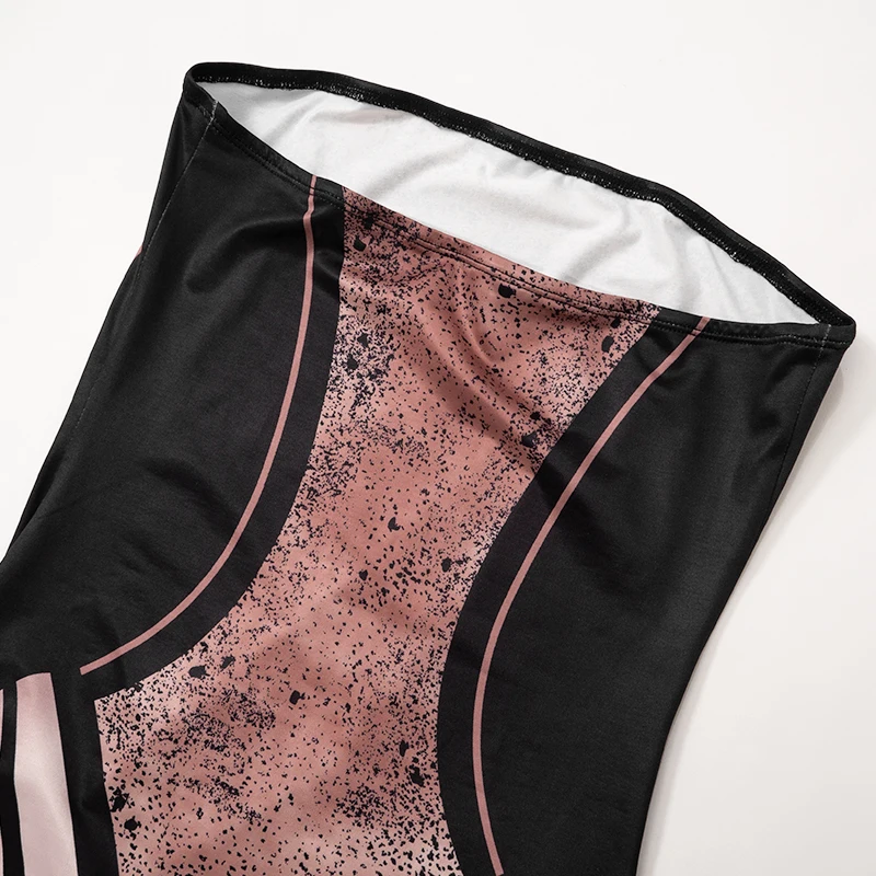 Women Vintage Butterfly Oil Painting Print Wrap Strapless High Split Prom Casual Gowns