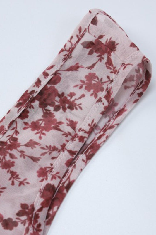 Red Spaghetti Strap Backless Ditsy Floral Print A-Line Maxi Dress