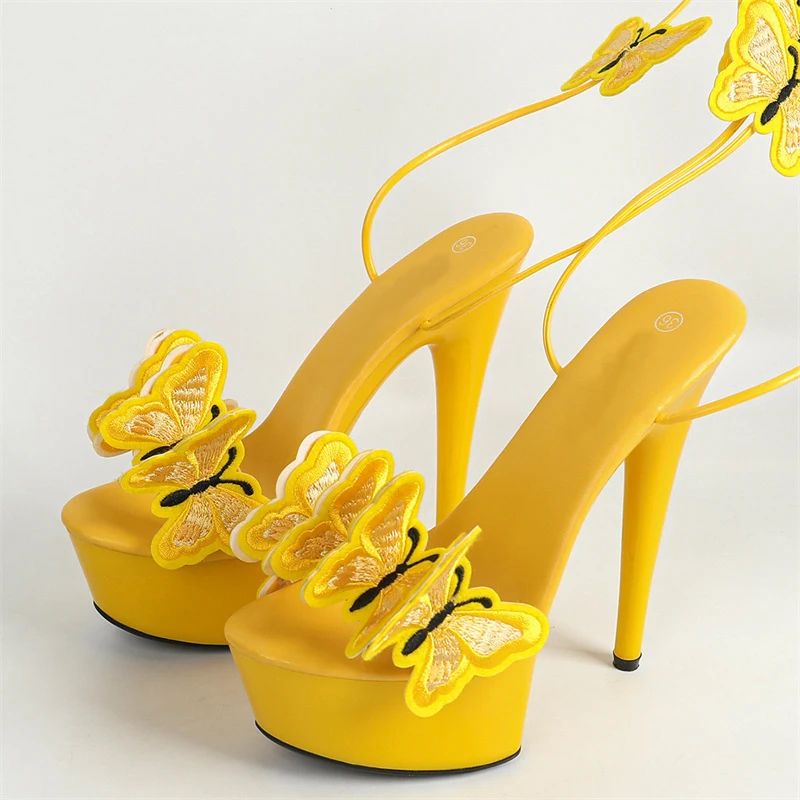Liyke Handmade Butterfly Embroidery Cross Ankle Strap High Heels Platform Sandals 14 Liyke Handmade Butterfly Embroidery Cross Ankle Strap High Heels Platform Sandals
