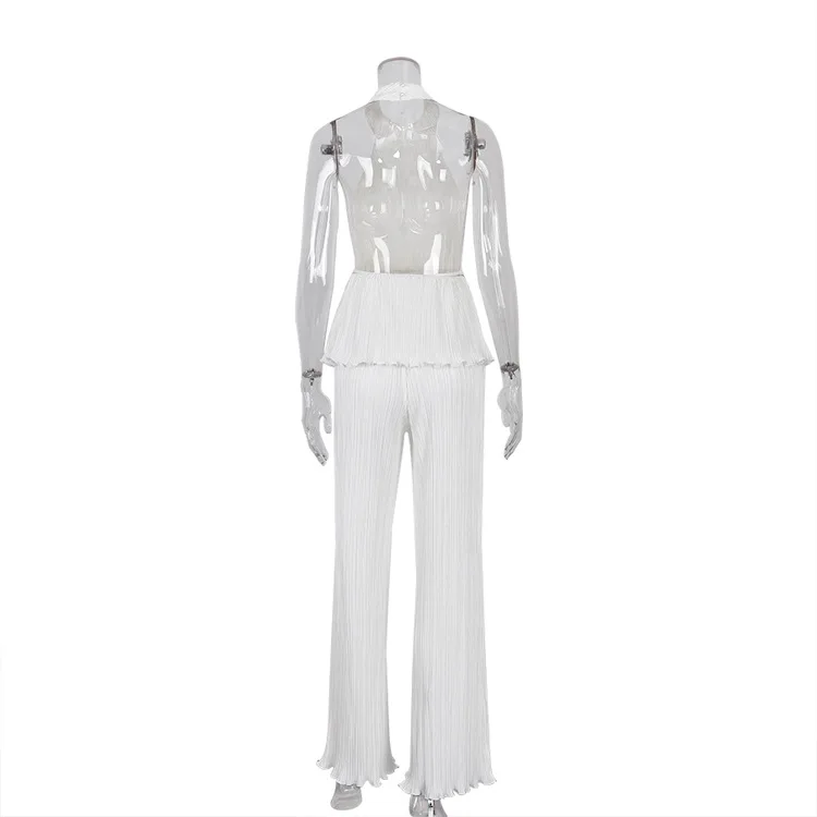 Ootddress Casual Loose Halter Two Piece Sets Suit Women Summer High Waist Pants Set Ladies Elegant Ruched Travel Holiday Outfits 13 Ootddress Casual Loose Halter Two Piece Sets Suit Women Summer High Waist Pants Set Ladies Elegant Ruched Travel Holiday Outfits