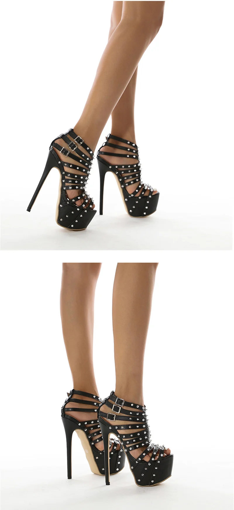 2025 Summer Platform High Heels Sandals Women Sexy Peep Toe Pumps Rivet Decoration Pole Dance Shoes 7 2025 Summer Platform High Heels Sandals Women Sexy Peep Toe Pumps Rivet Decoration Pole Dance Shoes