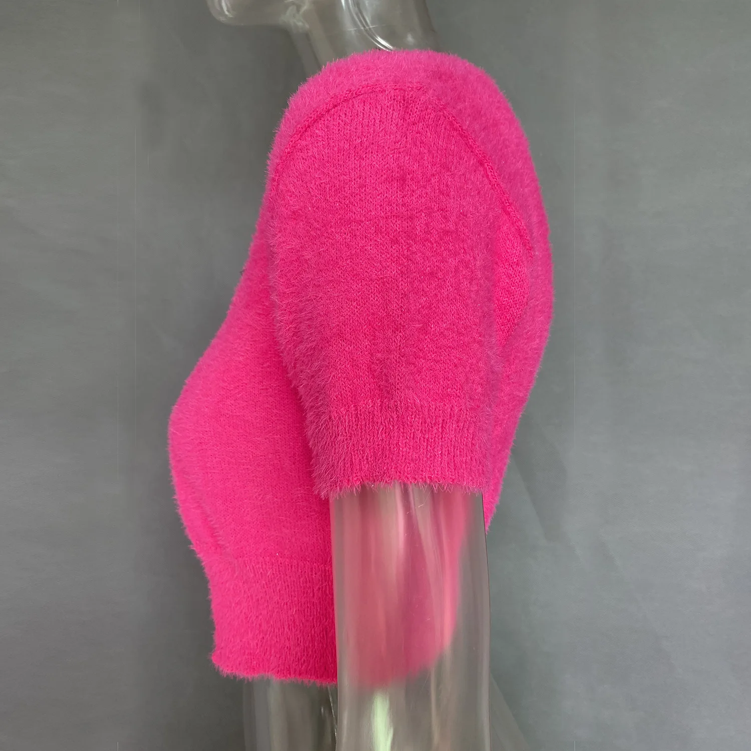 Ootddress Chic Mini Cropped Cardigan Tops Sweater Short Sleeve Knit Mohair Lady Fashion Letters Chain Tank Tops For Women New 2025