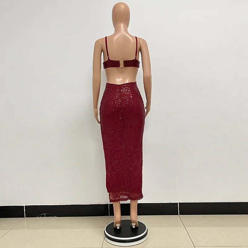 Sexy Hollow High Waist Slit Evening Dress Fashion Sequined Backless Sleeveless Elegant Party Dresses Solid Long Graduation Dress 60 Sexy Hollow High Waist Slit Evening Dress Fashion Sequined Backless Sleeveless Elegant Party Dresses Solid Long Graduation Dress