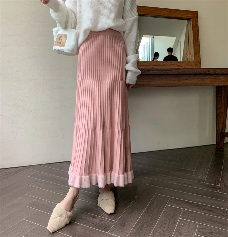 Ootddress High Waist Ruffled Pleated Skirts Women Solid Autumn Elegant Long Skirt Loose Pleated Ribbed Casual Ladies Maxi Skirt 14 Ootddress High Waist Ruffled Pleated Skirts Women Solid Autumn Elegant Long Skirt Loose Pleated Ribbed Casual Ladies Maxi Skirt