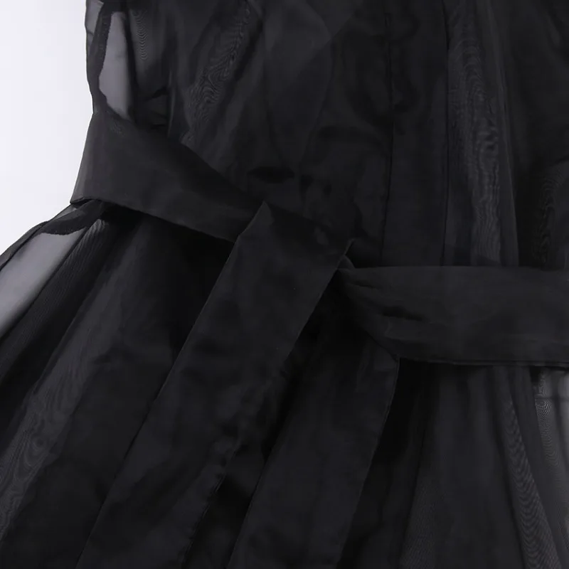 Ootddress Sheer Mesh Cover Up Beach Women Loose Long Sleeve V Neck Lace Shirts Ladies 2025 Summer Sexy See Through Bandage Cover-up