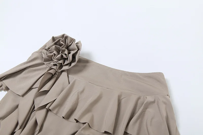 Ootddress Fashion Flower Ribbons Straight Pants For Women Solid Color Casual High Strecth Folds Patchwork Female Summer Trousers