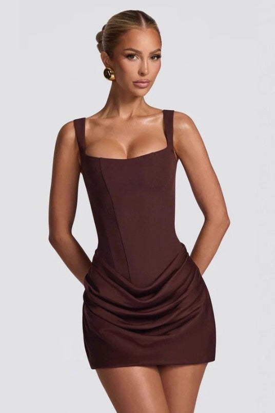 Strapless Bow Tie Detail Bodycon Mini Dress