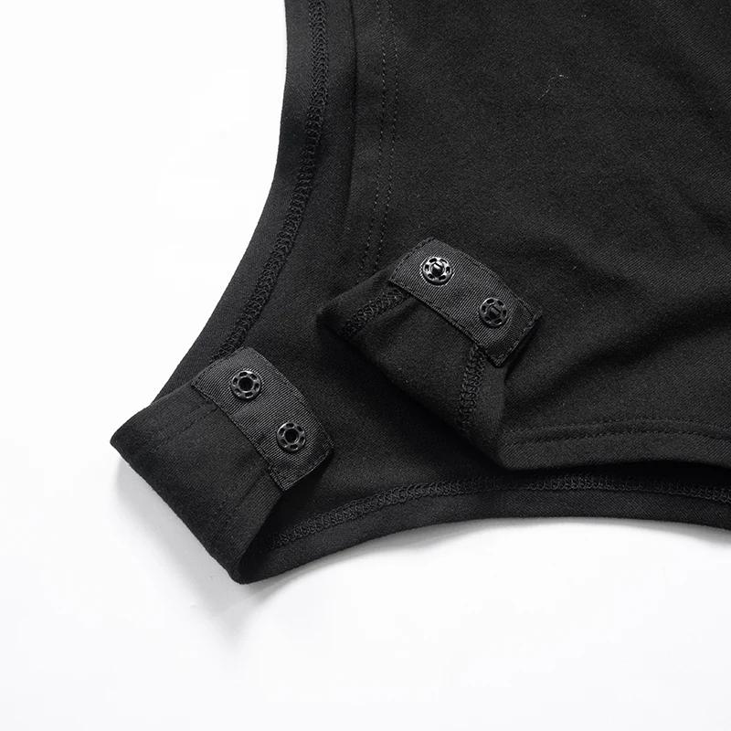 Fashion Slim Fit Sleeveless High Neck One Line Shoulder Bow Bodysuit - Women's Sexy Versatile Pullover