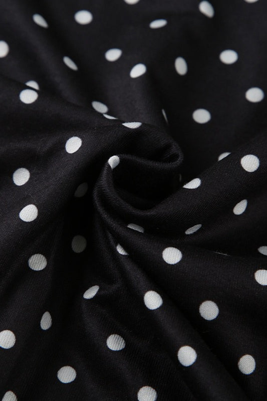 Polka Dot Halter High Neck Sleeveless Shift Mini Dress