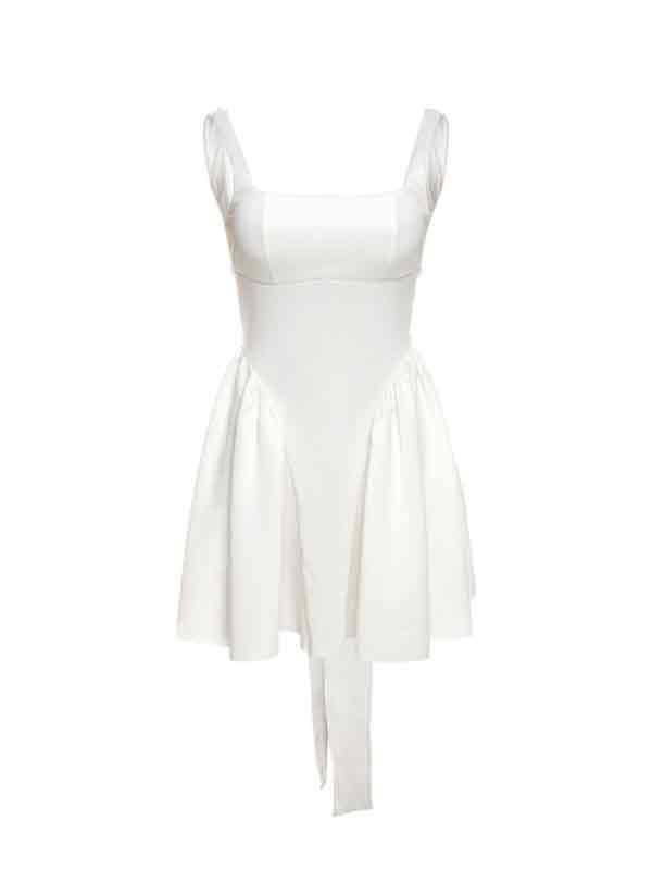 Backless Lace Up Mini Dress