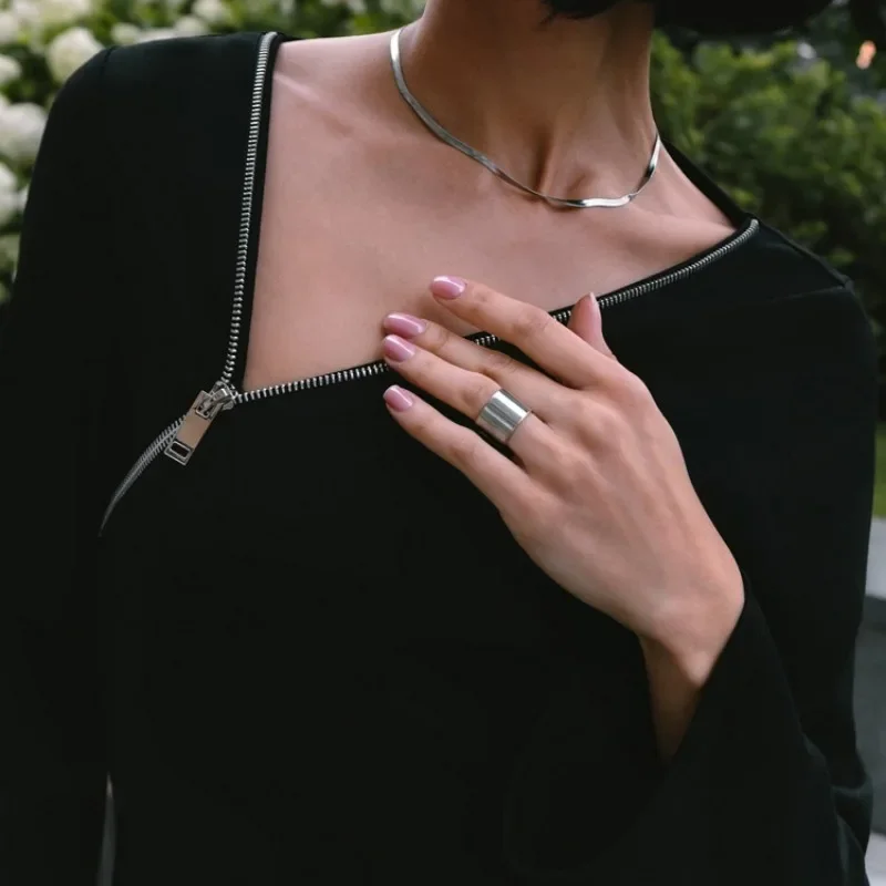 Ootddress Zipper Patchwork Black Long Dress Women Off-Shoulder High Waist Elegant Clothes Party Dress Casual Ladies Slim Maxi Dress