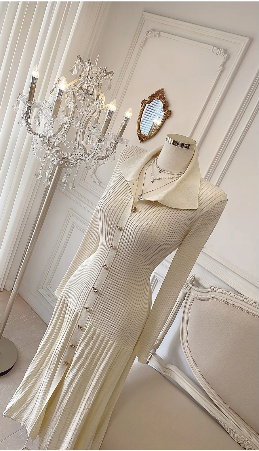 Retro Elegant Knitted Dress Women Long Sleeve Slim Single Breasted Bodycon Dresses Ladies Lapel Hollow Out Long Robe Vestidos 5 Retro Elegant Knitted Dress Women Long Sleeve Slim Single Breasted Bodycon Dresses Ladies Lapel Hollow Out Long Robe Vestidos