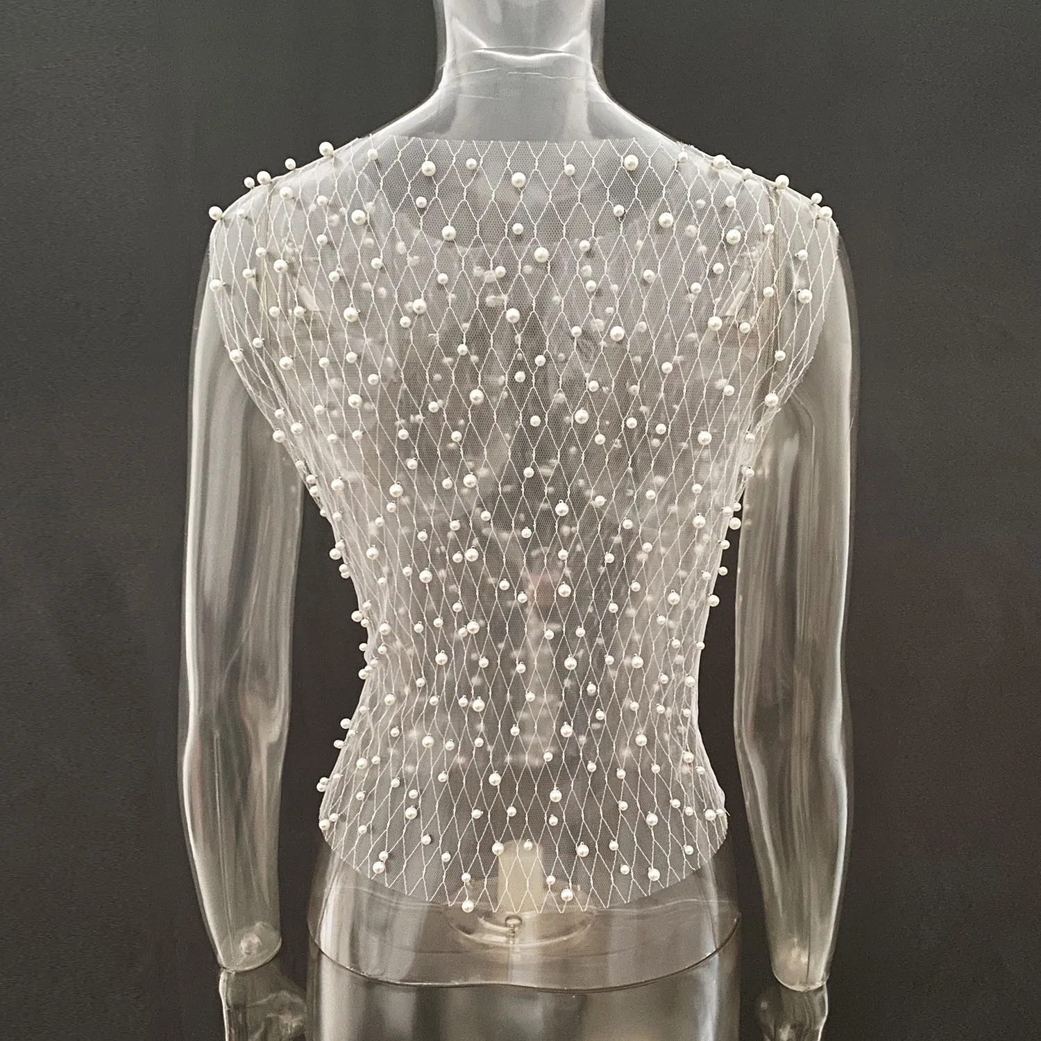 Ootddress Pearl Mesh See-Through Women Tank Top Sexy Sleeveless Round Neck Losse Summer Short T-shirt Female Y2K Fashion Vest 2025