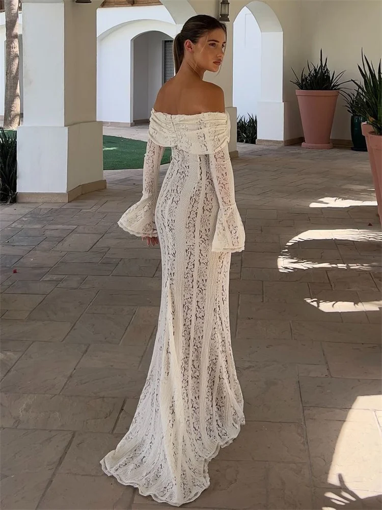 Ootddress Autumn Lace Off-Shoulder Long Dress For Women See-Through Printed Lace-Up High Waist Luxury Female Elegant Party Dress New 43 Ootddress Autumn Lace Off-Shoulder Long Dress For Women See-Through Printed Lace-Up High Waist Luxury Female Elegant Party Dress New