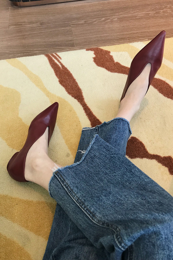 Retro Pointed-toe Low-cut Flat Shoes