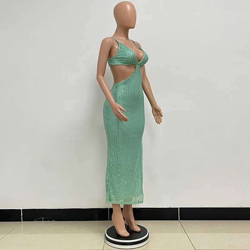 Sexy Hollow High Waist Slit Evening Dress Fashion Sequined Backless Sleeveless Elegant Party Dresses Solid Long Graduation Dress 115 Sexy Hollow High Waist Slit Evening Dress Fashion Sequined Backless Sleeveless Elegant Party Dresses Solid Long Graduation Dress