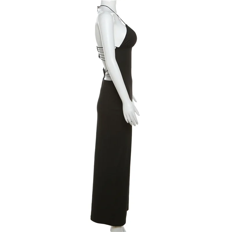 Ootddress Backless Maxi Dress For Women Slim Sexy Butterfly Bodycon Slim Sheath Dress Women's Club Deep V Neck Dresses Woman 2025