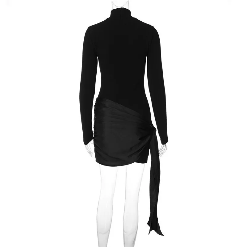 O1CN01lJjvyz1Gs77SU7CkT_!!3843000677-0-cib.jpg Ootddress Turtleneck Long Sleeve Sexy Mini Dress For Women Autumn Fashion Ruched Draped Slim Fit Dress Ladies Elegant Dress