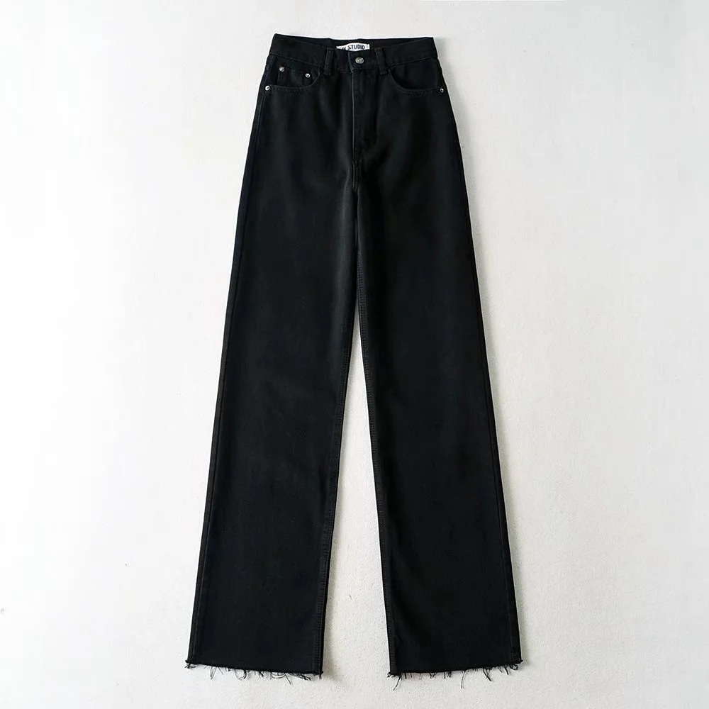 Ootddress 2025 Fashion Women's Jeans Bottom Casual Straight Leg Baggy Jeans Fall Boyfriend Long Trousers High Waist Denim Pants