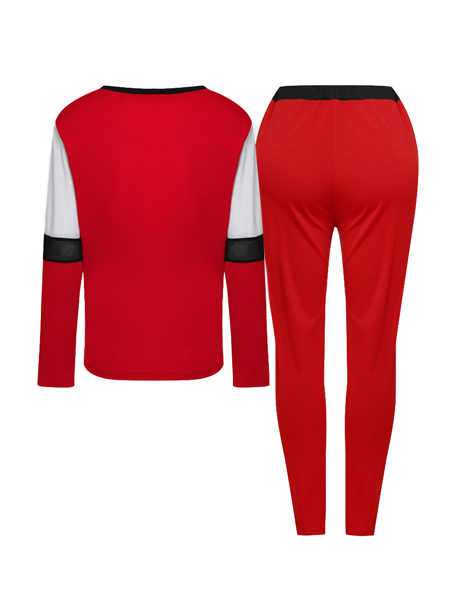 Plus Size Women Two Piece Color-lump Tracksuit Pants Set Patchwork Sporty Long Sleeve Conventional Collar Autumn Outfits 8 Plus Size Women Two Piece Color-lump Tracksuit Pants Set Patchwork Sporty Long Sleeve Conventional Collar Autumn Outfits