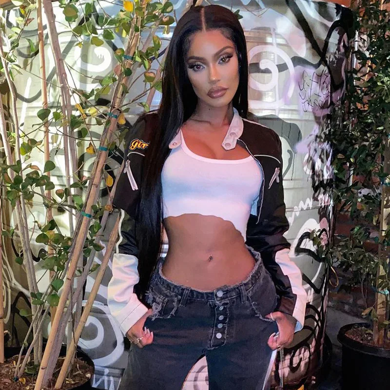 Ootddress PU Leather Jackets Coats Women 2025 Autumn Patchwork Long Sleeve High Street Cropped Jackets Casual Motorcycle Y2K Tops 10 Ootddress PU Leather Jackets Coats Women 2025 Autumn Patchwork Long Sleeve High Street Cropped Jackets Casual Motorcycle Y2K Tops