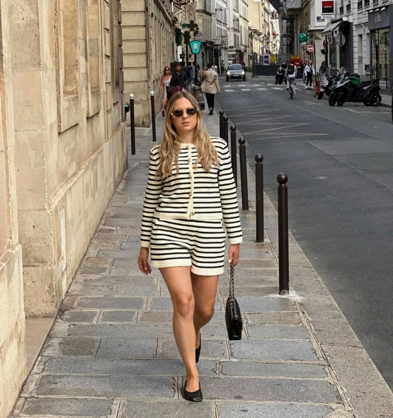 Ootddress Knitted Shorts 2 Piece Sets Womens Outfits Casual Loose Cardigan Sweater Woman Winter Street High Waist Short Suits Women