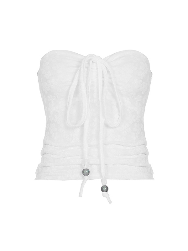 Drawstring Slim Bandeau Top