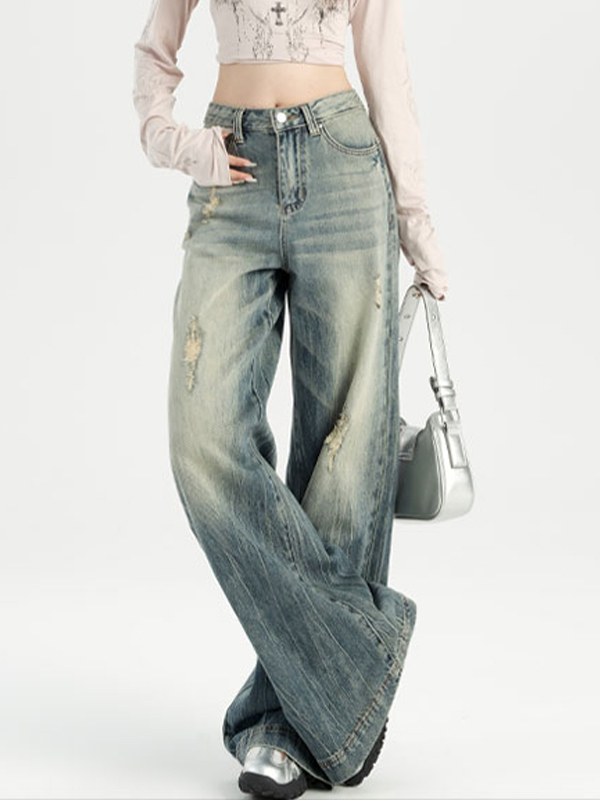 Hole Design Feels Loose Boyfriend Jeans